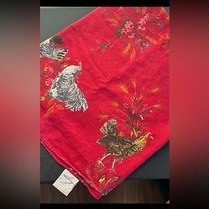 Williams Sonoma Rooster Tablecloth for Round Table